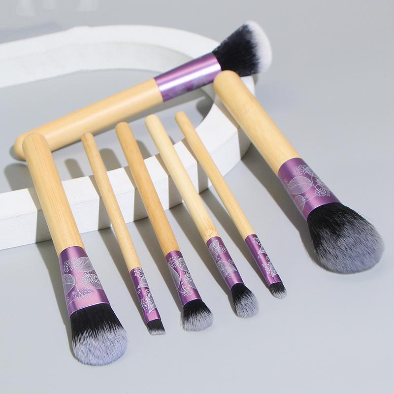 OEM Design Bamboo Handle 8PCS Makeup Brushes Set with Soft Synthetic Hair