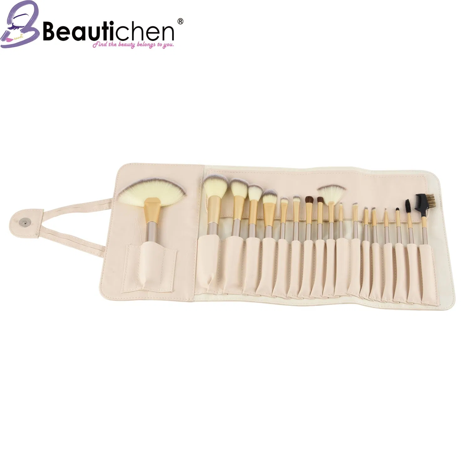 Beautichen Makeup Brush Set with Bag Cheap Luxury 18PCS Make up Synthetic Hair Sets High Grade Makeup Brush Set- Yellow