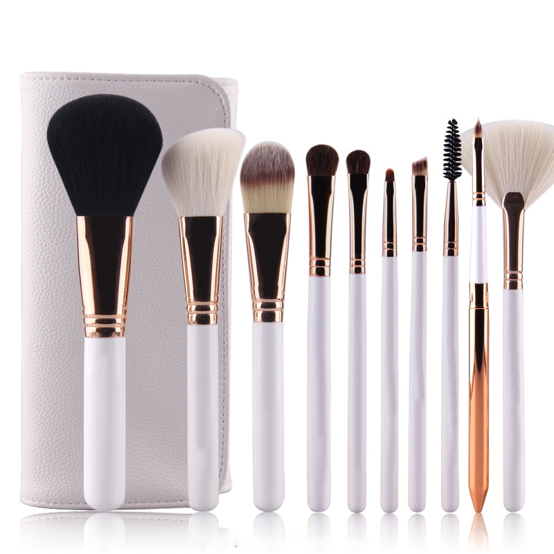 Professional Makeup Brush Set 10PCS in One Vegan Eyeshadow Brush Foundation Brush Cosmetics Kit