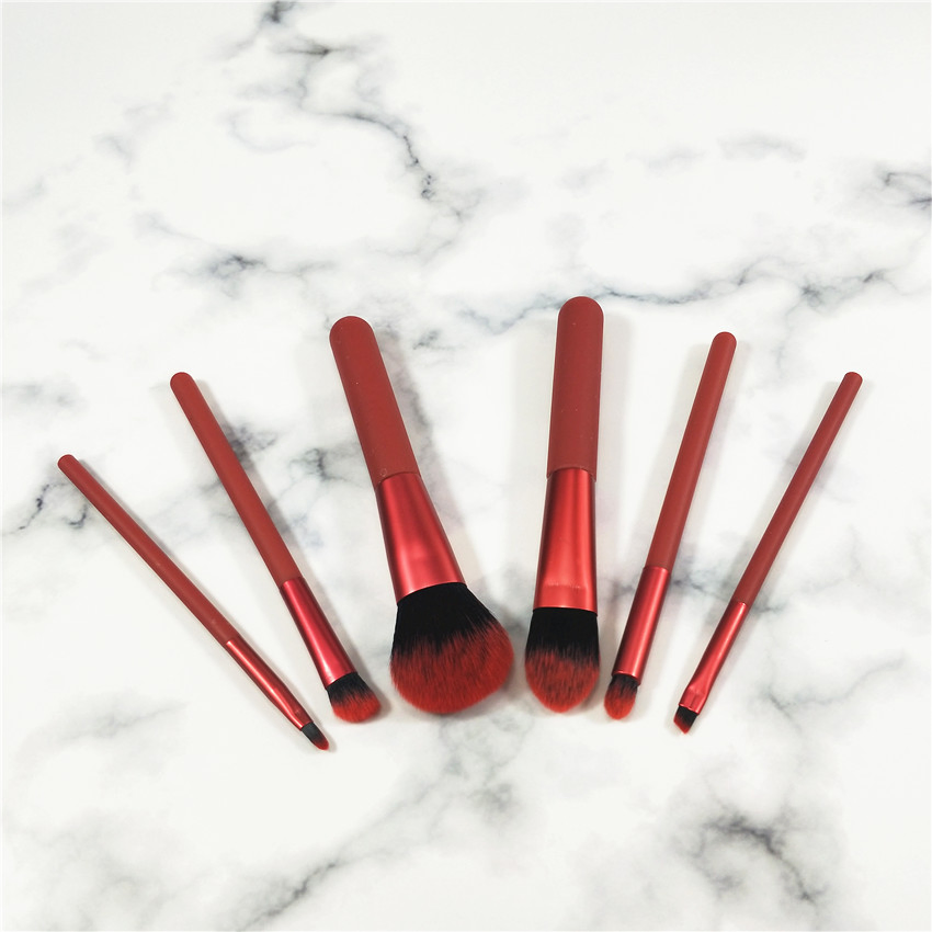 Makeup Beauty Tools Set 6PCS Custom Private Label Wholesale Travel Plastic Handle Cosmetic Brush