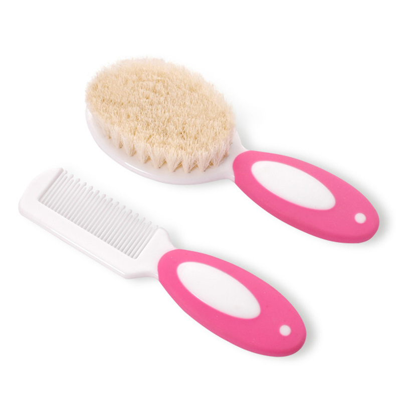 Natural Wool Hair Comb Newborn Personal Care Grooming Kit Brushes Set