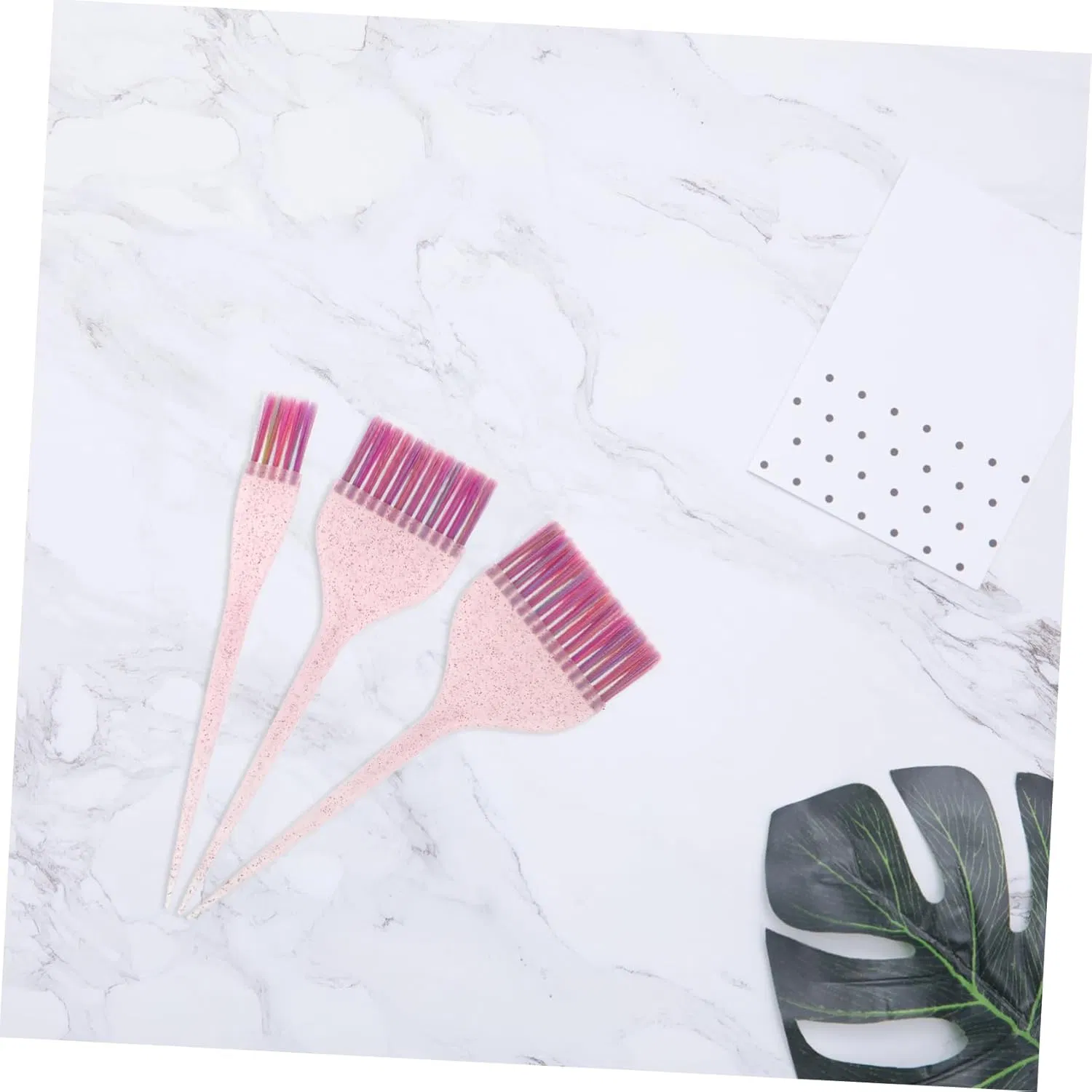 Beautichen Fan-Shaped Hair Coloring Brush Set – Gradient Pink-to-Purple Bristles Hair Dye Brush for Salon and Home Use, Ideal for Hair Coloring, Highlight