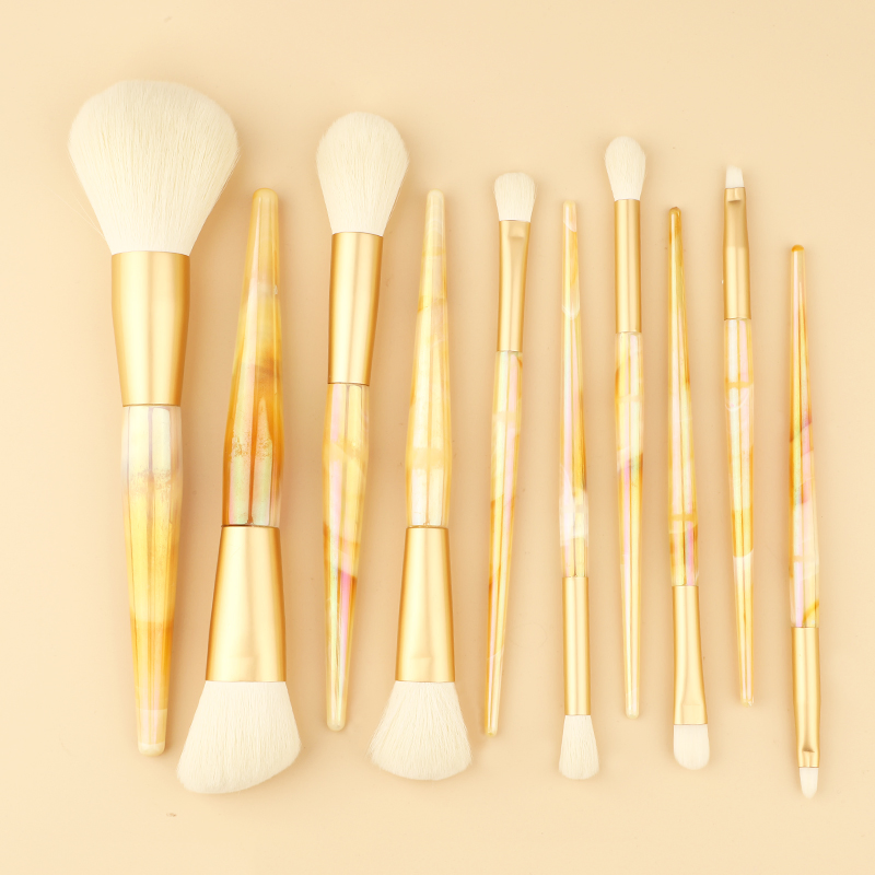 10PCS Professional Cosmetics Brushes Kit Color Handle Soft Synthetic Hair Foundation Brush Eye Brush Lip Brush ODM OEM Makeup Brushes Set