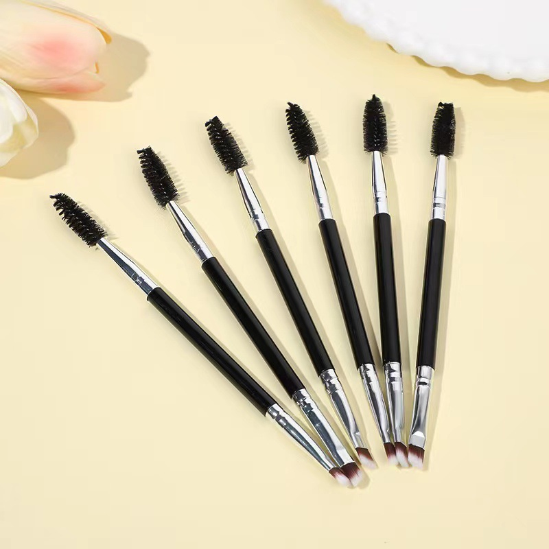 Beautichen Single Double-Ended Spiral Eyebrow Brush - Angled Brow Lash Dual Use Cosmetic Tool Bulk OEM Factory