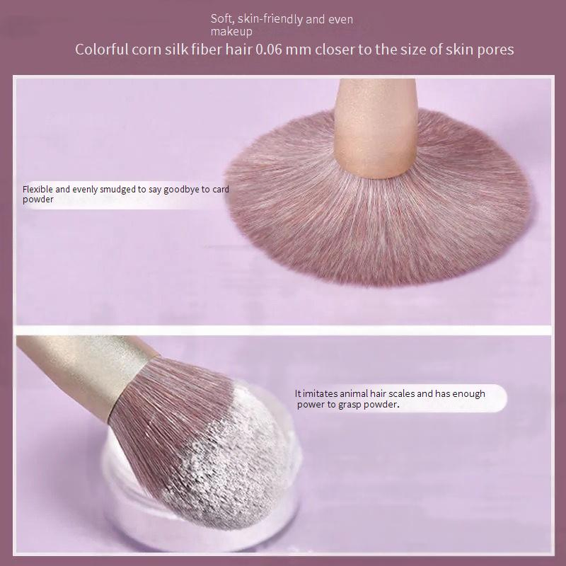 Beautichen 9PCS Purple Makeup Brushes Set with Cosmetic Bag - Loose Powder Eyeshadow Foundation Portable Cosmetic Tools Bulk OEM