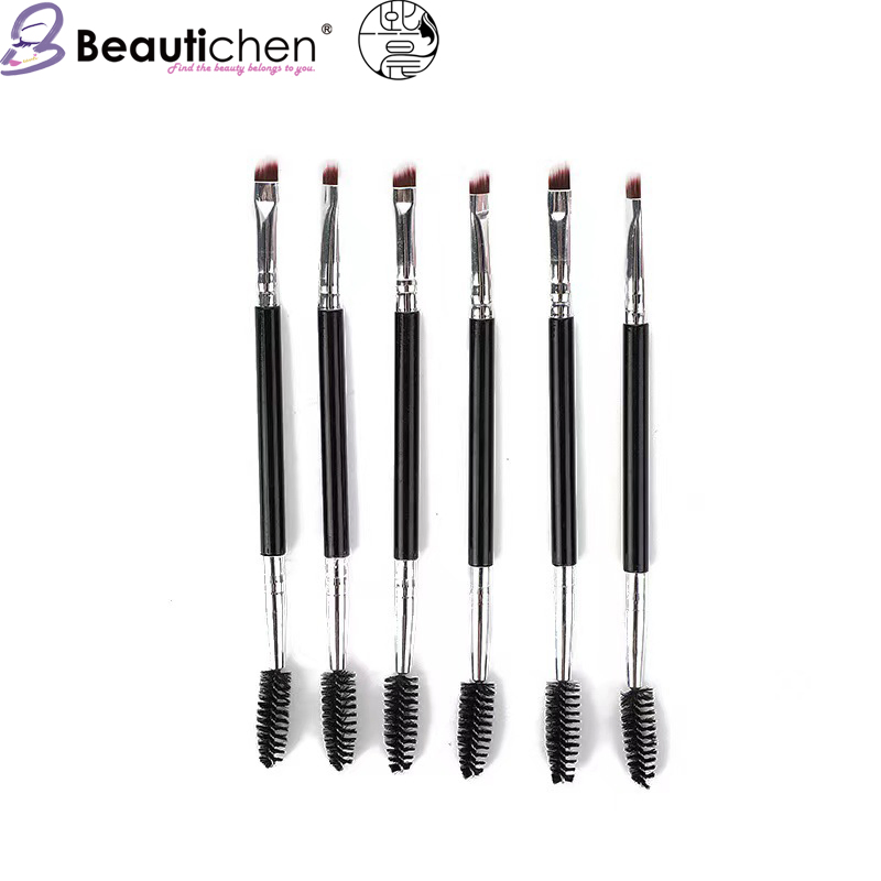 Beautichen Single Double-Ended Spiral Eyebrow Brush - Angled Brow Lash Dual Use Cosmetic Tool Bulk OEM Factory