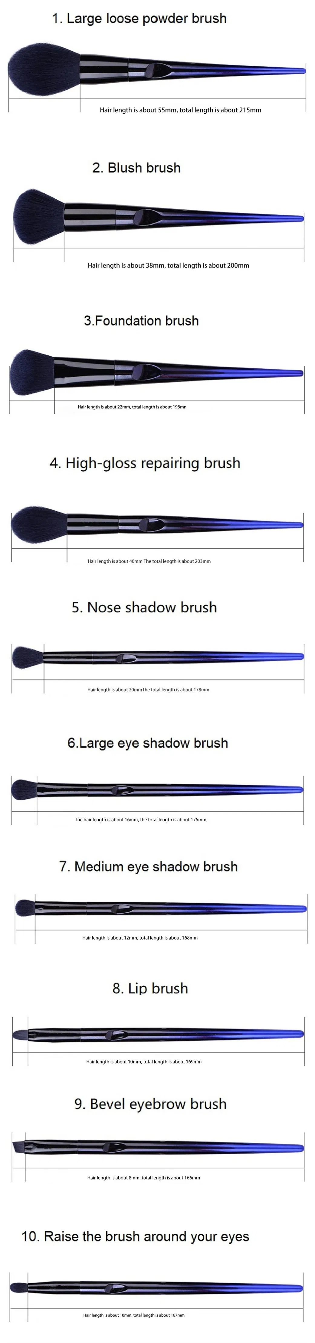 Makeup Brush Set Detailed View