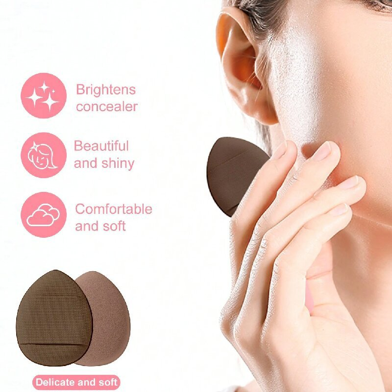 2025 Beauty Tools Makeup Brush Set Brown Triangle Puff Water Drop Cosmetic Sponges Mini Powder Puff Face Makeup Sponge Kit