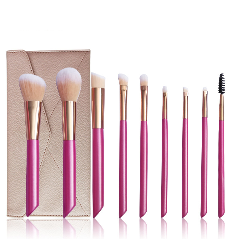 9PCS Cute Pink Makeup Brushes Foundation Eyeshadow Contour Brush Make up Brush Set
