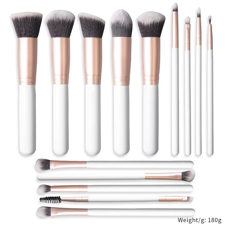 Private Label Wooden Handle Synthetic Hair Black Custom Logo Makeup Brush Set