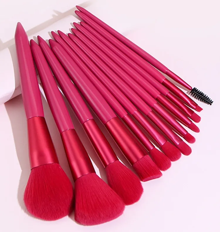 12 PCS Red Mini Cute Wholesale Make up Tools Professional Powder Brush Makeup Brush Set