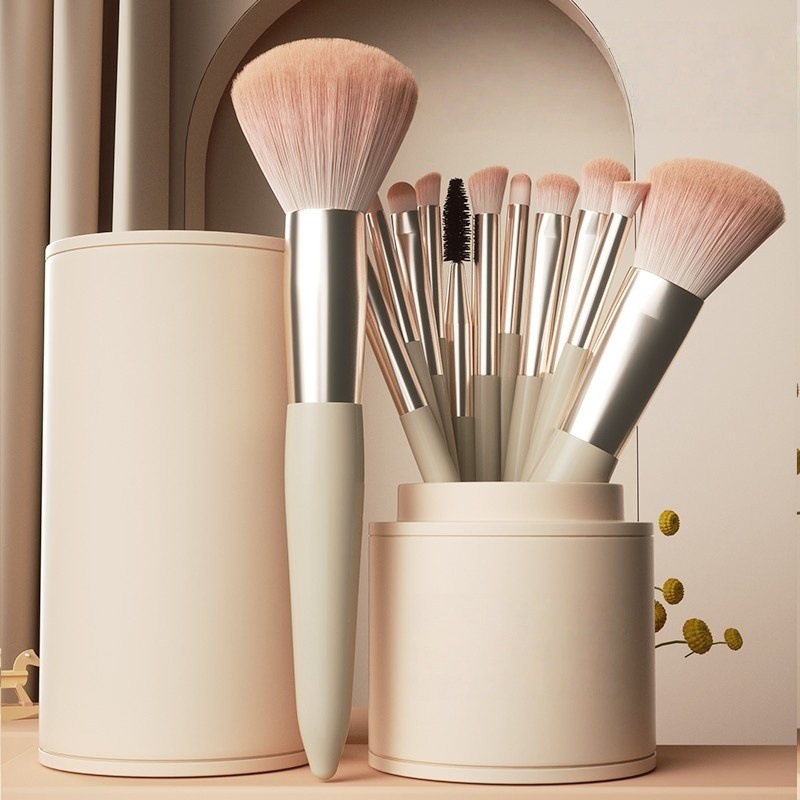 Beautichen 12PCS Makeup Brush Set with Holder - Soft Bristles Eyeshadow Loose Powder Blush Highlighter Concealer Brushes Kit for Beginners, Full Cosmetic Tools