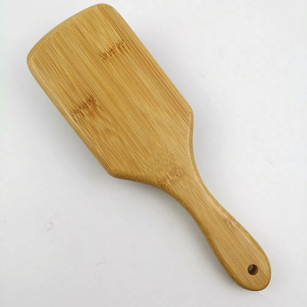 Natural Bamboo Square Large Plate Portable Home Detangling Massage Air Cushion Hair Brush