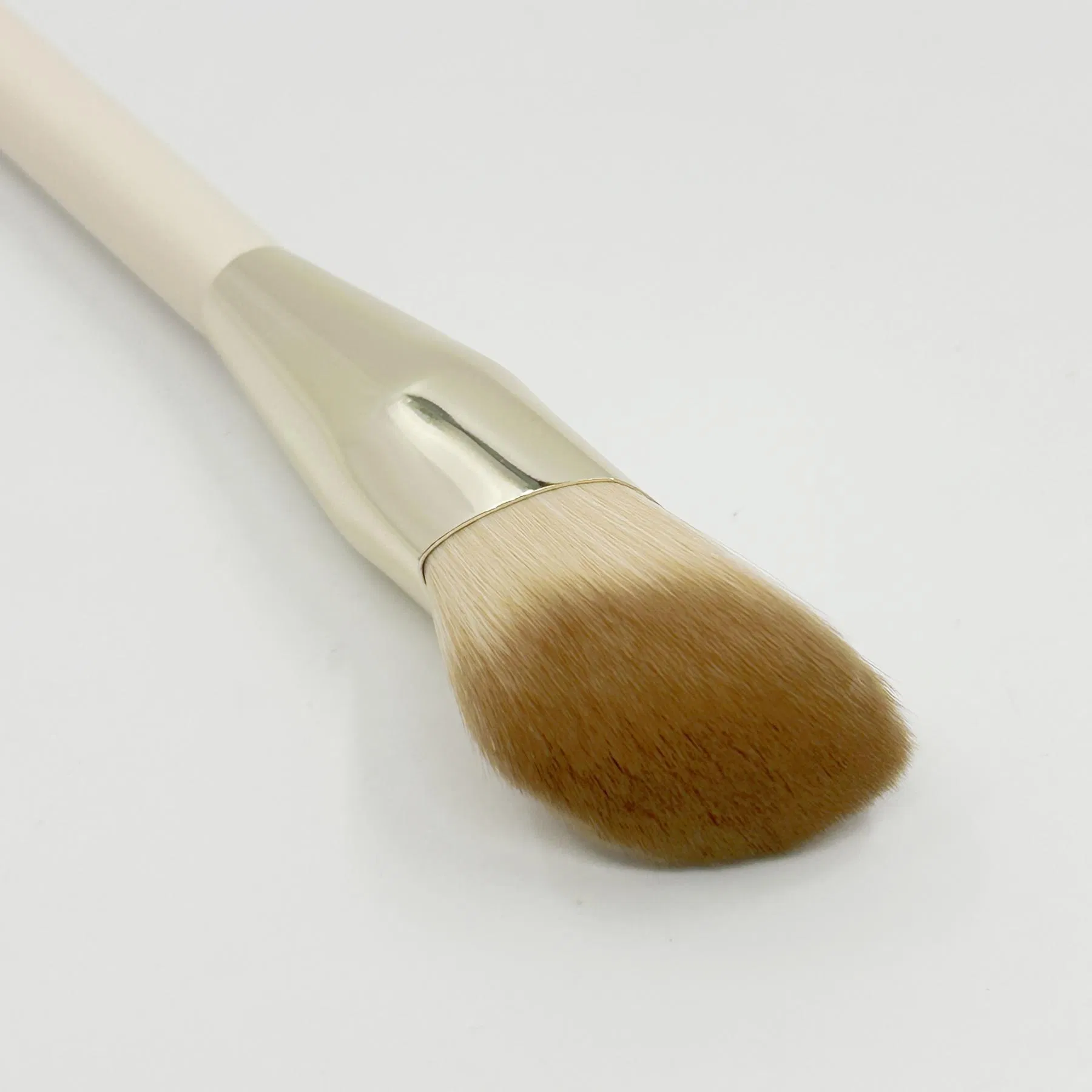 2PCS Custom Logo Angled Round Top Concealer Brush Synthetic Hair Foundation Brush for Powder Liquid Cream