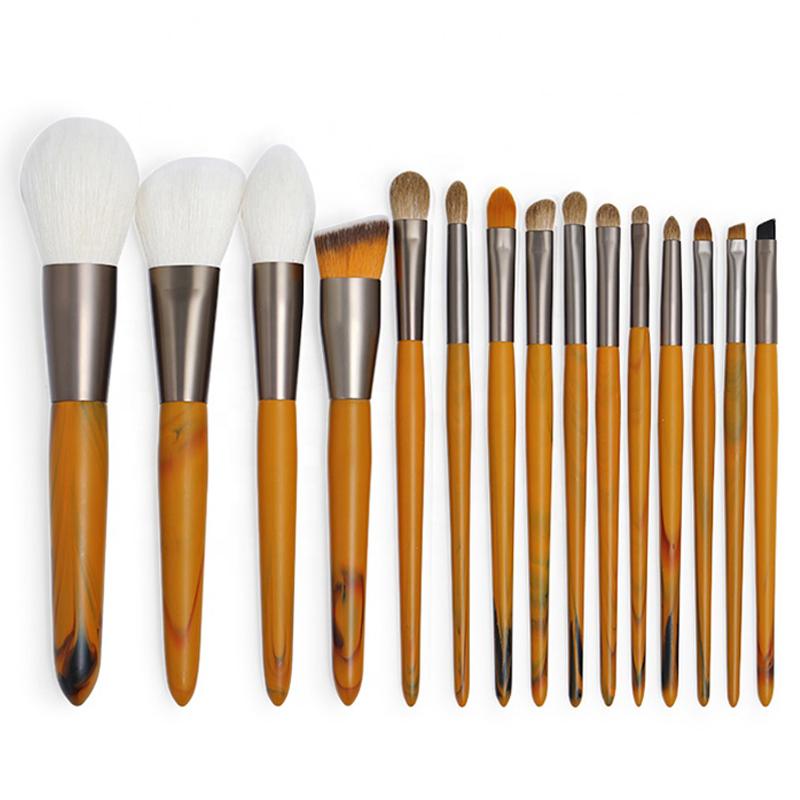 High Quality Cosmetic Blending Brushes Kit 15PCS Foundation Powder Blush Eye Shadow Concealer Lip Eye Brush ODM OEM Factory Makeup Brushes Set