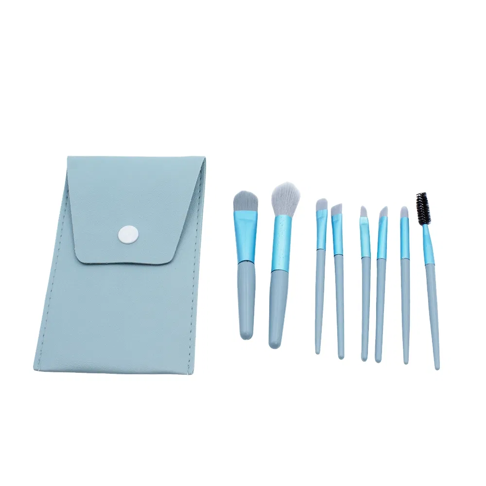 Mini Makeup Brush Set - Portable 8-Piece Set