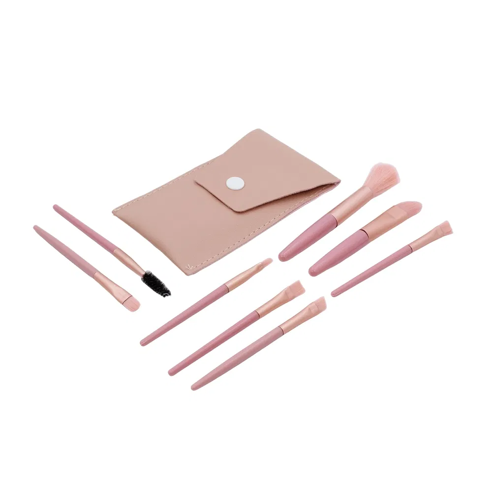 Mini Makeup Brush Set - Portable 8-Piece Set