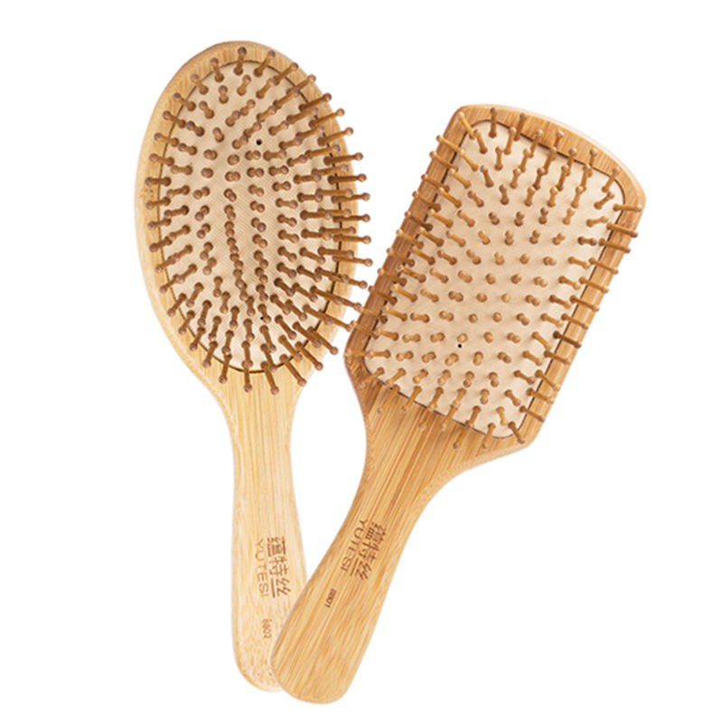 Professional High Quality Natural Bamboo Round Paddle Hair Massage Brush