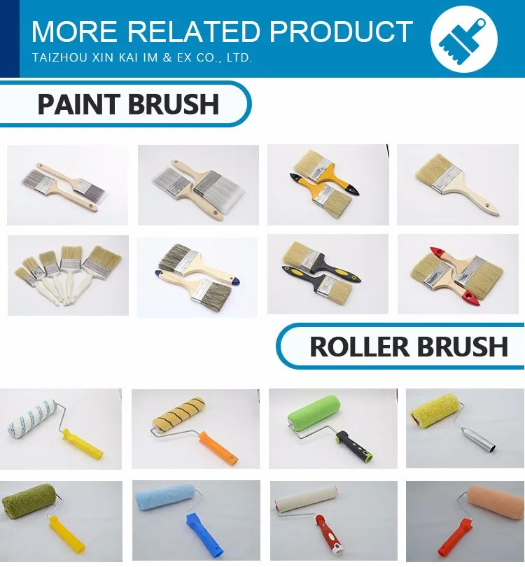 Hair Paint Brush, Paint Brush Handle, Flat Brush with Natural Bristle Multicolor Handle