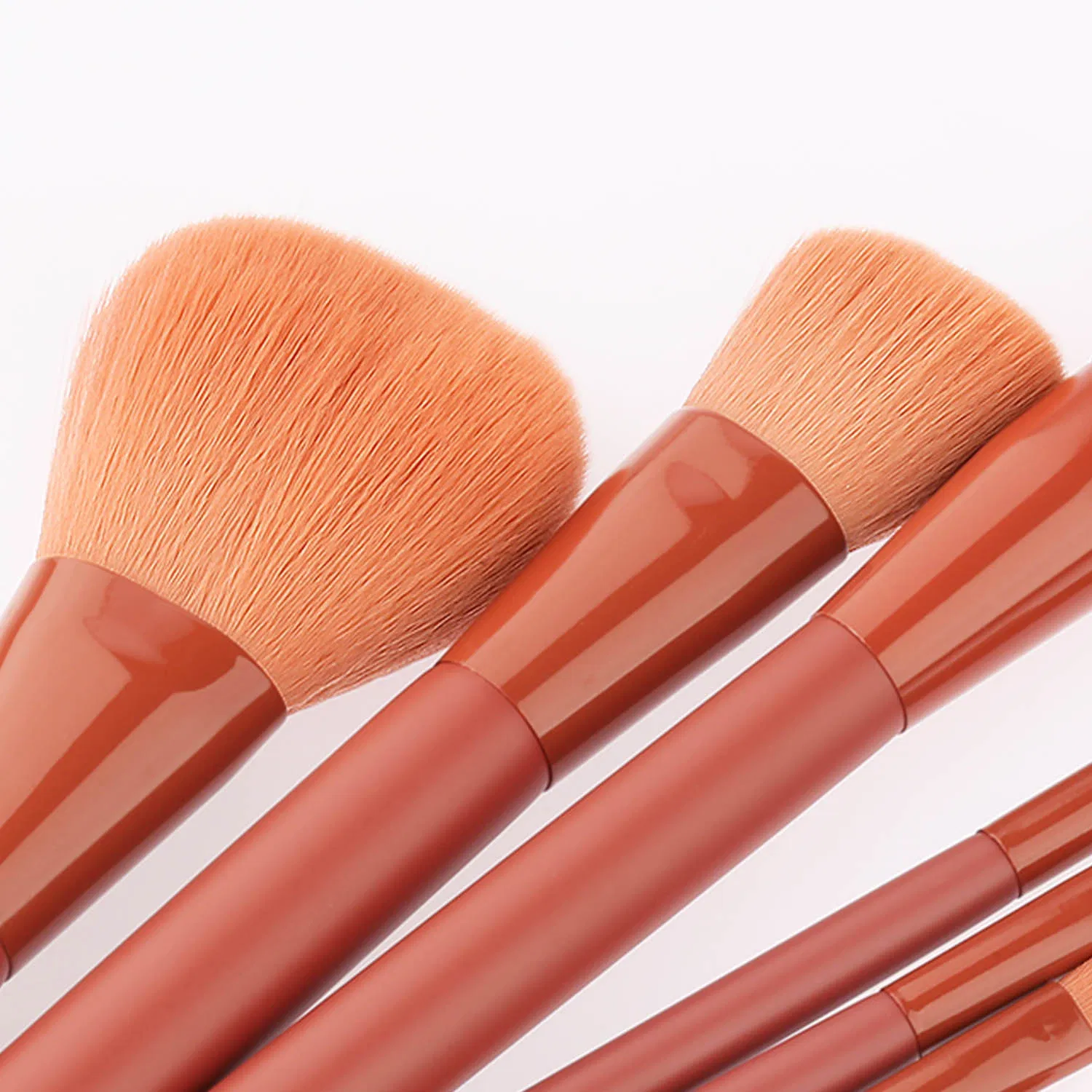 Professional Wood Handle Natural Hair 8PCS Makeup Brush Set with Luxury Cosmetic PU Bag