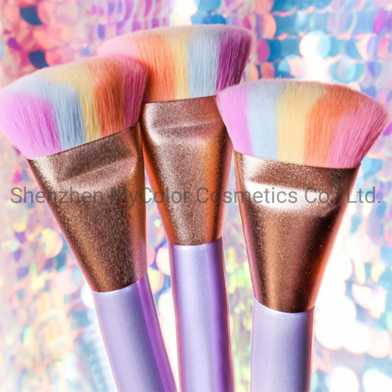 Factory Customized Rainbow Highlight Brush Foundation Brush Cosmetic Makeup Brush for Make up
