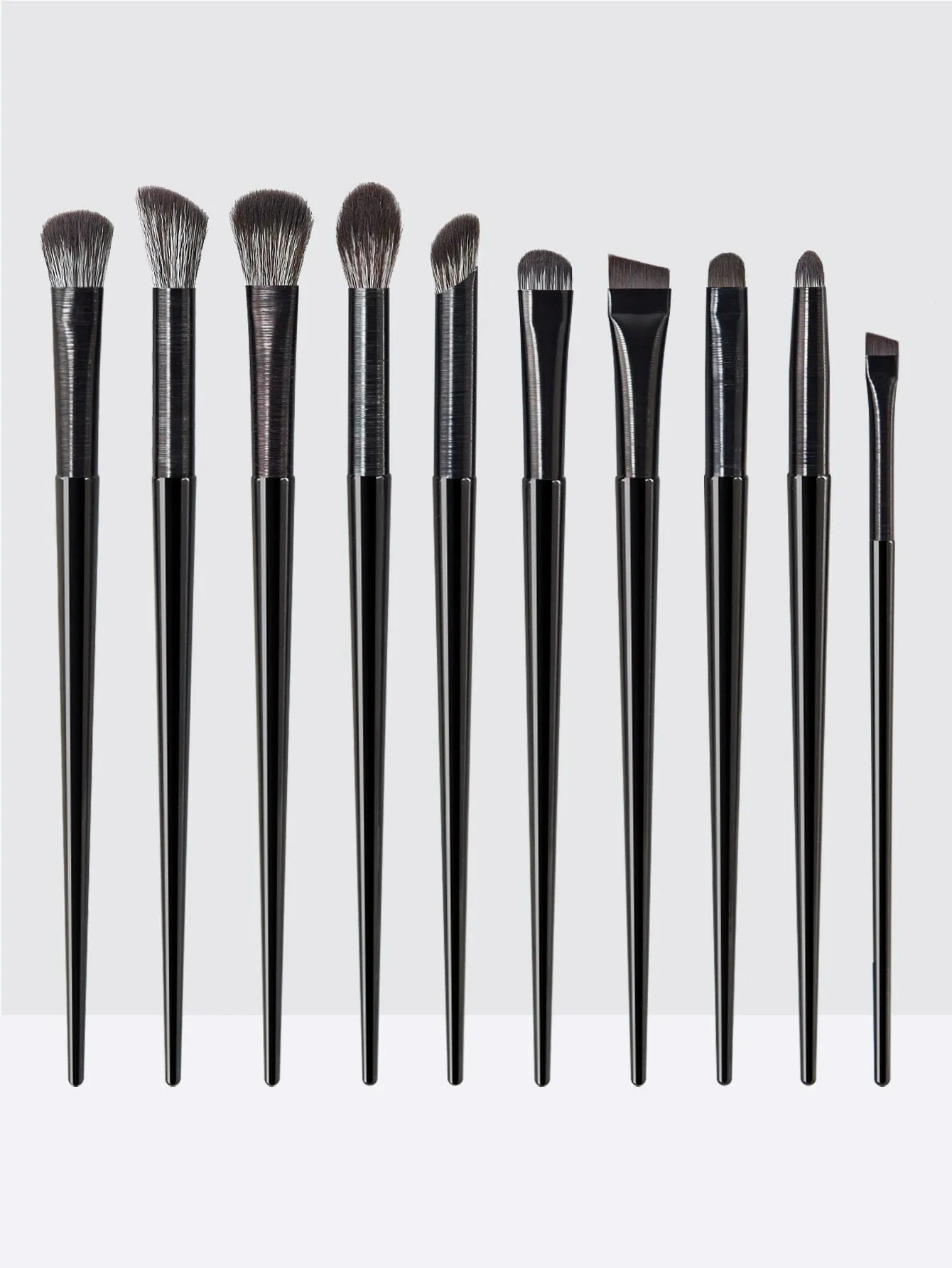 Customized 10-Piece Makeup Brush Set, High-Quality Professional Flat Eyebrow Makeup Brush Set