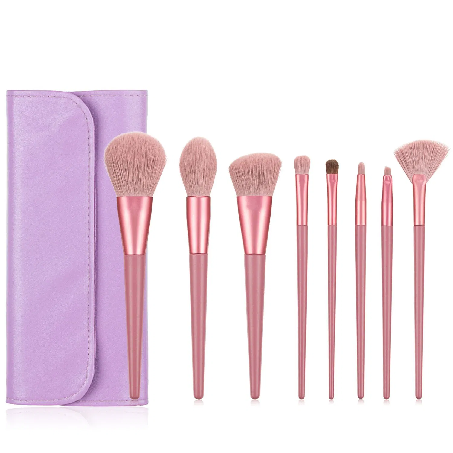 High Quality 8PCS Vegan Brushes Powder Foundation Blending Eyeshadow Eyeliner Lip Cosmetic Brush Set
