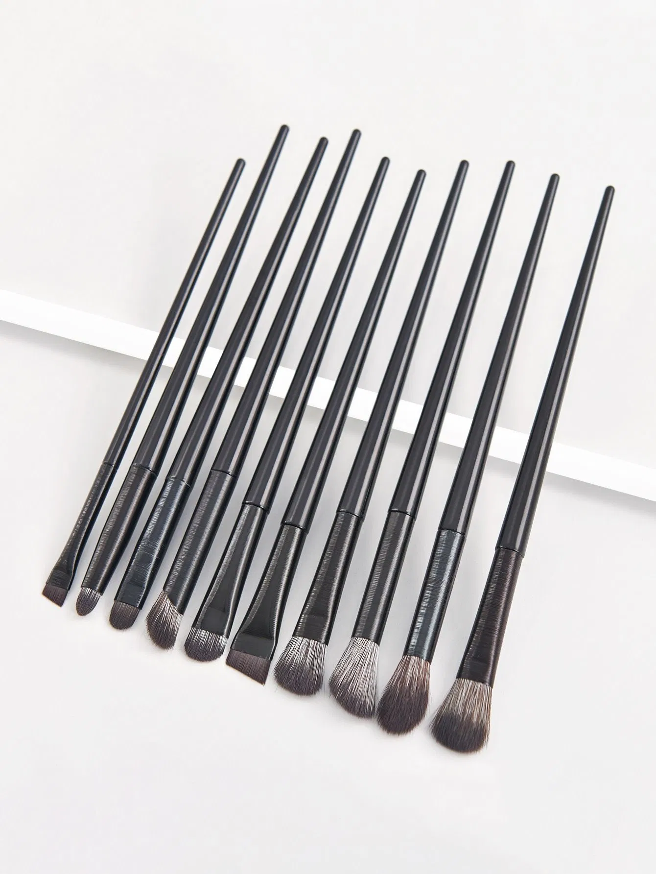 Customized 10-Piece Makeup Brush Set, High-Quality Professional Flat Eyebrow Makeup Brush Set