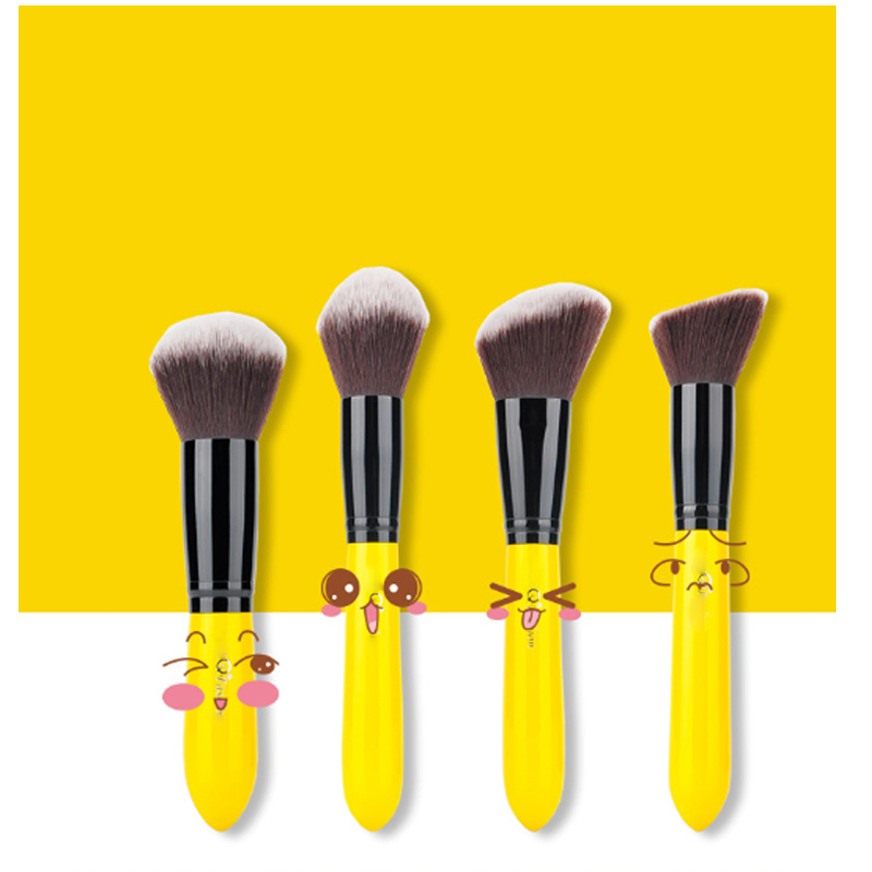 Makeup Brush-Yellow Series 12PCS Synthetic Hair -Face&Eye Cosmetic Pen Artificial Hair Make up Brush Set