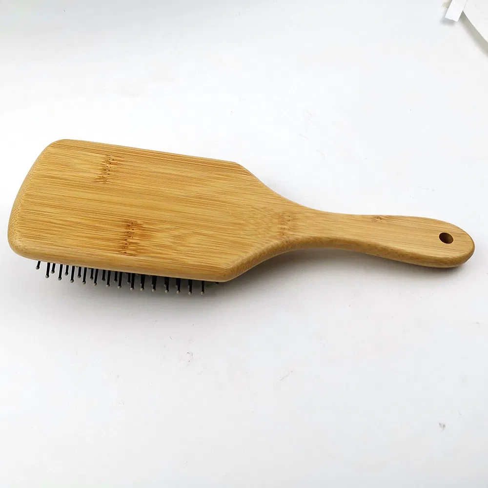 Natural Bamboo Square Large Plate Portable Home Detangling Massage Air Cushion Hair Brush