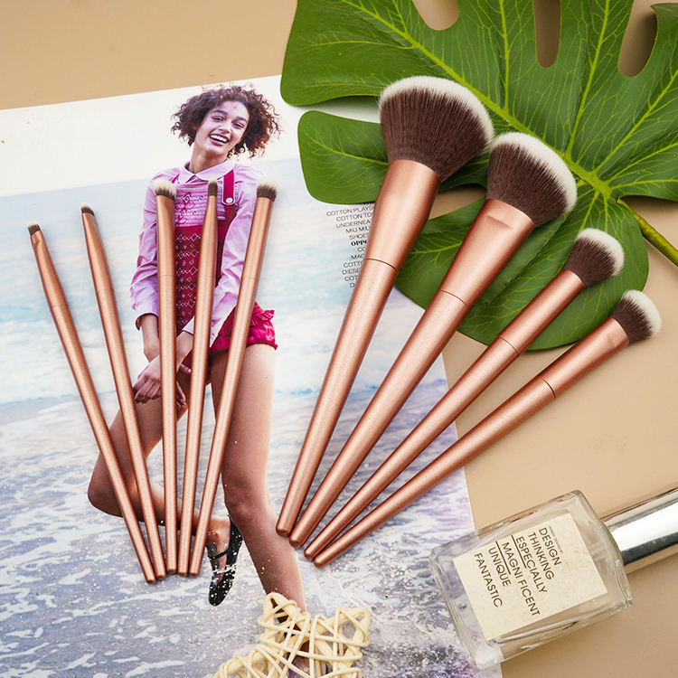 Professional Luxury Rose Gold Custom High Quality Synthetic Eye Makeup Brush Set