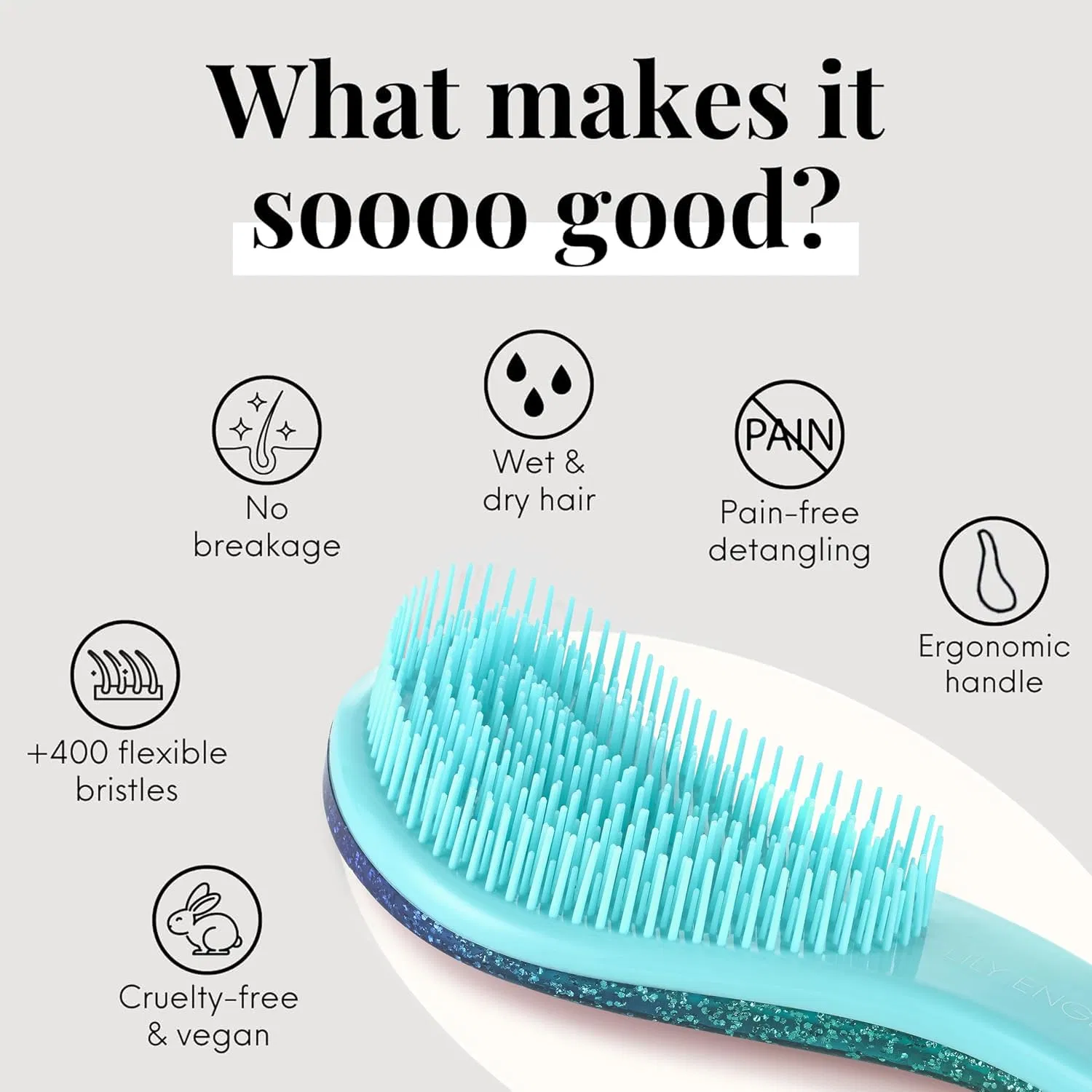 Detangler Brush for Curly Hair, Thick, Straight &amp; Natural Hair