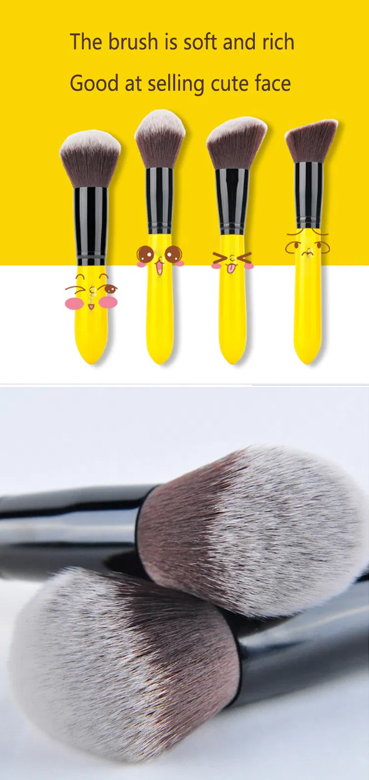 Makeup Brush-Yellow Series 12PCS Synthetic Hair 2
