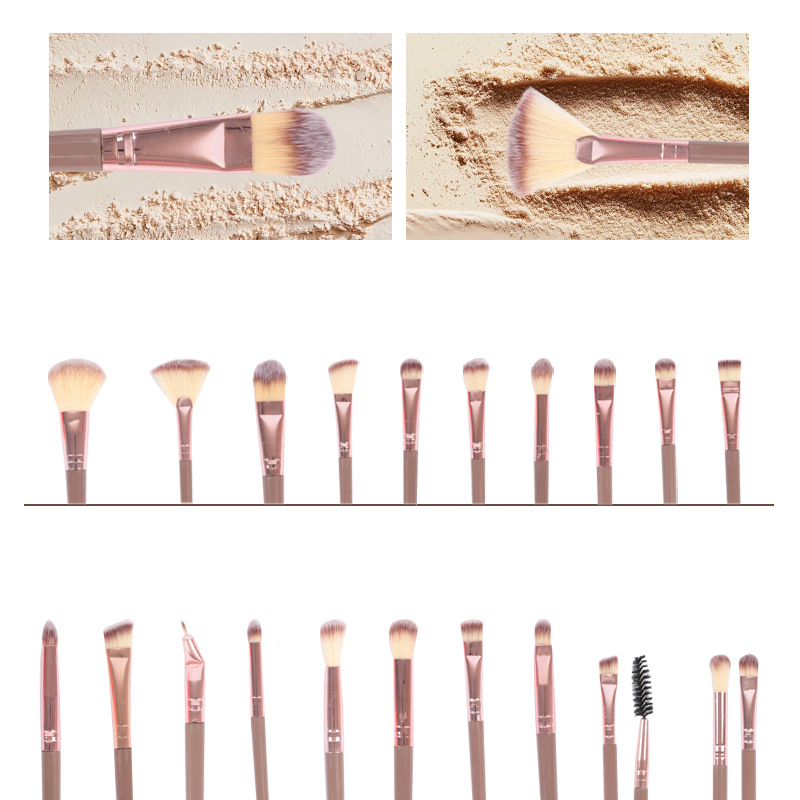 Beautichen 40PCS Coffee Makeup Brushes Set with 20 Sponges - Face Cleansing &amp; Full Makeup Tools