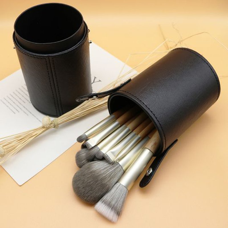 Beautichen 12PCS Wooden Makeup Brushes - Vegan Bristles Eco Foundation Contour Blend Cosmetic Brush Set