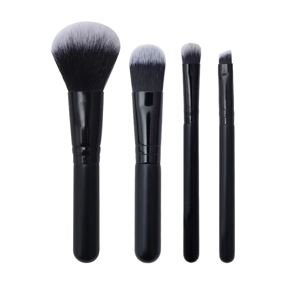 Wonderful 4-Piece Beginner-Friendly Portable Travel Short-Handle Makeup Brush Set