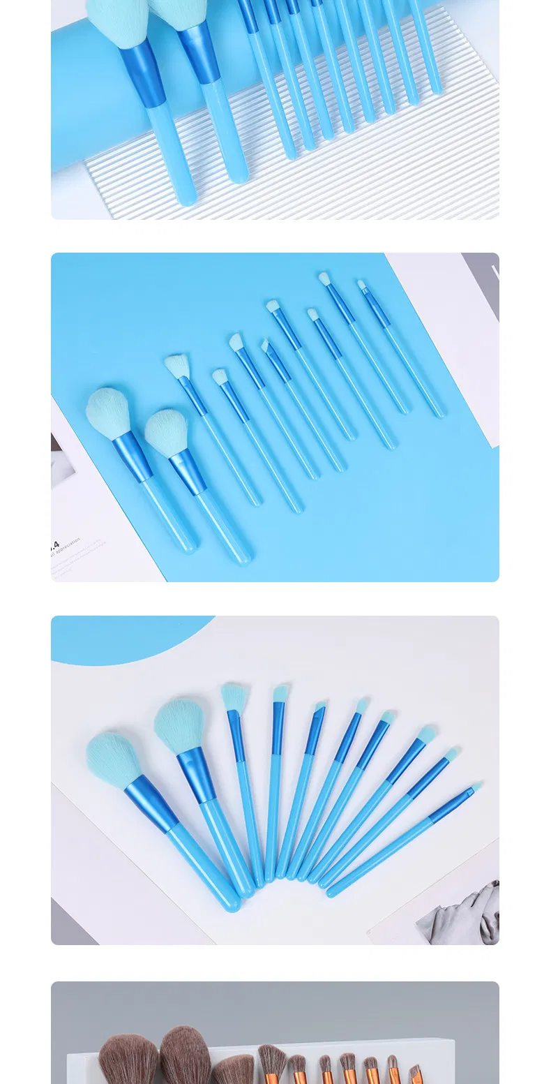 Beautichen 10PCS Blue Beginner Budget Makeup Brush Set - Plush Eyeshadow &amp; Foundation Brushes Ready Stock, Factory Direct Cosmetic Tools