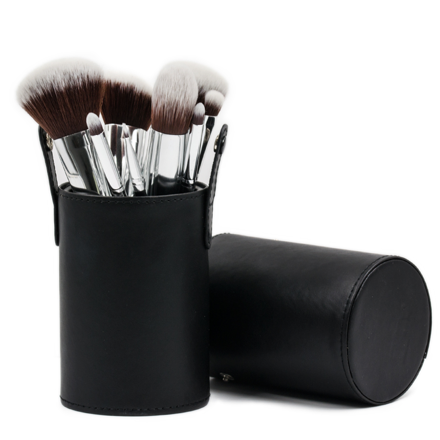 Eyeshadow Blush Eyebrow Groomer Synthetic Hair Wood Handle Makeup Brushes Set