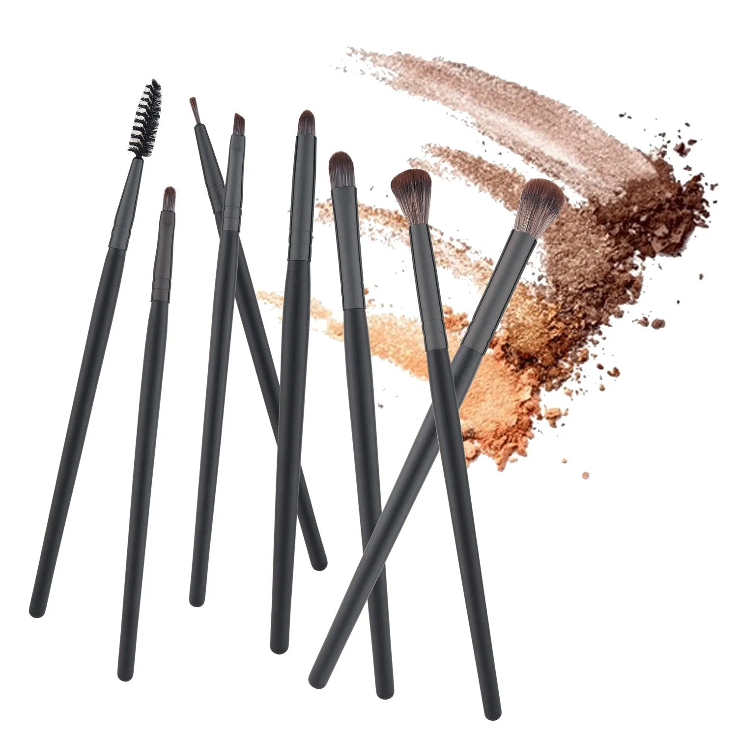 Beautichen Premium Synthetic Powder Foundation Highlight Concealer Eyeshadow Blending Eyebrow Liner Spoolie Brush Set Black 14PCS Makeup Brushes Set
