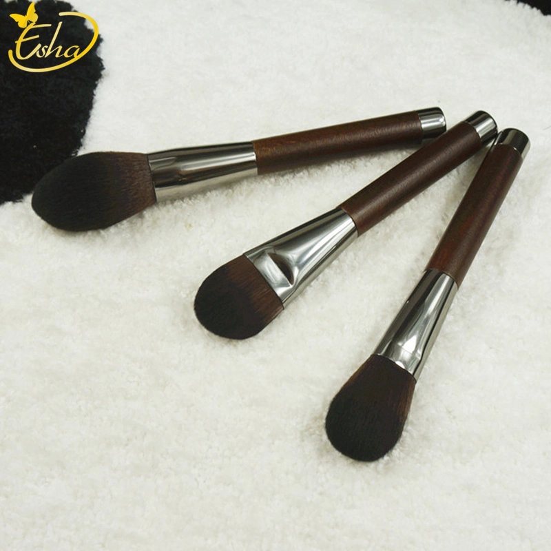 Wooden Handle 14 PCS Cosmetic Brush Kit Holder Magnetic Makeup Brushes Set for Face Eye Shadow