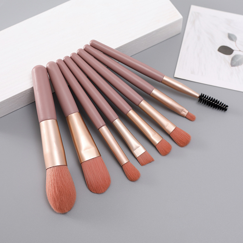 Mini Version 8PCS Makeup Brush Set Portable Travel Set Soft Hair Eyeshadow Brush Foundation Brush