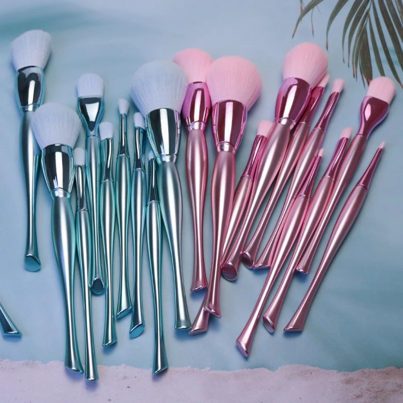 10PCS Luxury Glitter Bling Blending Brush Private Label Makeup Brush Rose Gold Makeup Brushes Set