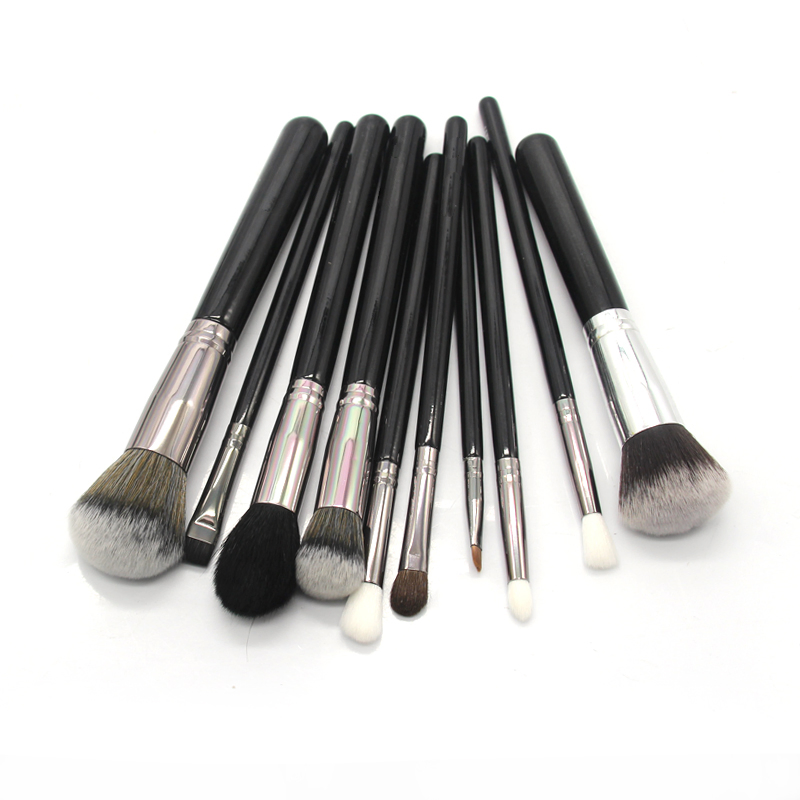 Black Make up Brushes Set 13PC Vegan Synthetic Hair Beauty Tools Foundation Brush Set