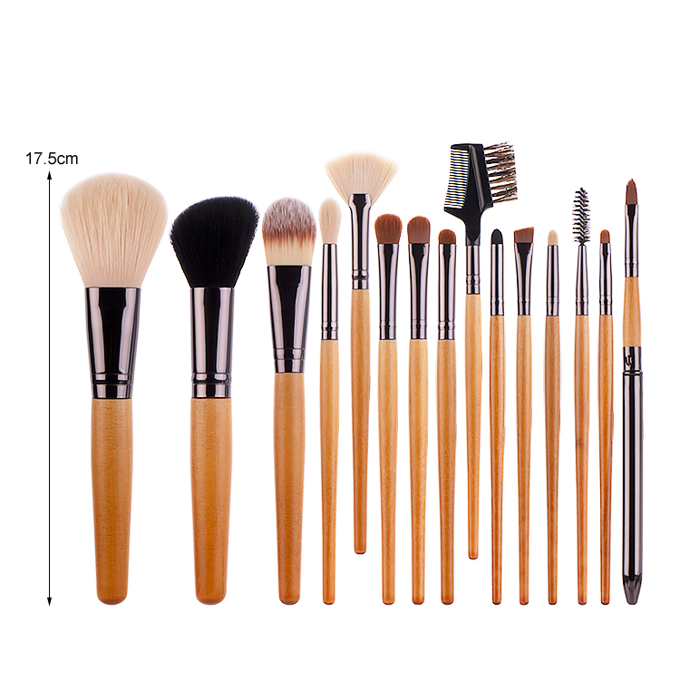 Synthetic Cosmetic Brushes Kit 15PCS Vegan Makeup Brushes Set with Black Color Box