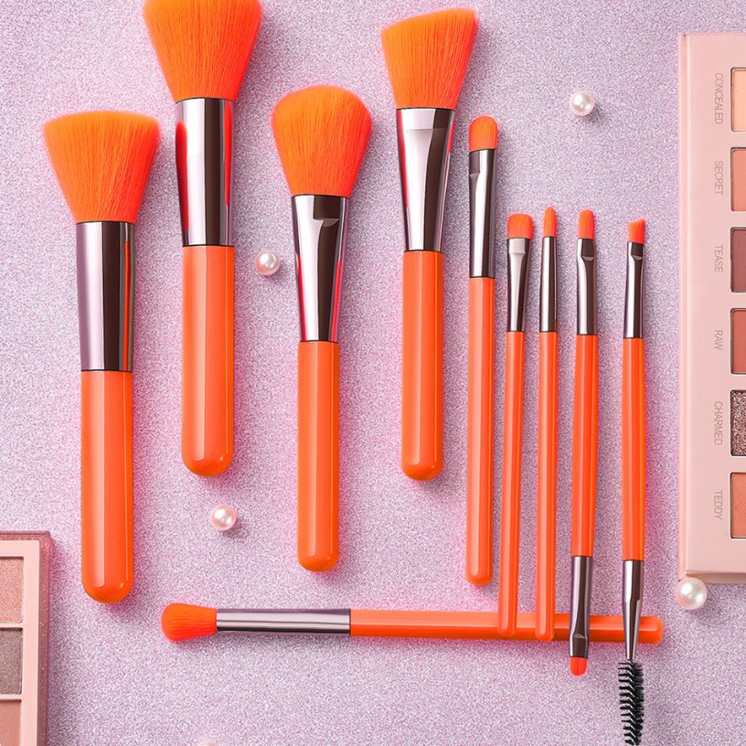 Foundation Bronzer Contour Blush Blending Brush Wholesale 10PCS Cosmetic Brush Set Hotselling Makeup Brush Set Manufacturer