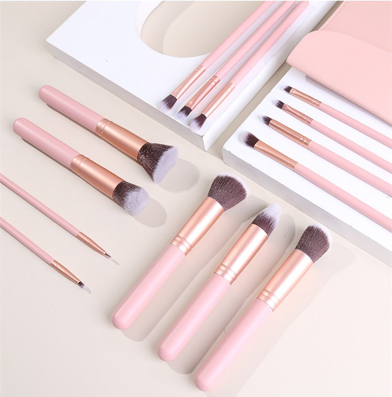 14PCS Black Synthetic Hair Kabuki Brush Blending Face Powder Concealer Brush Make up Brushes Set