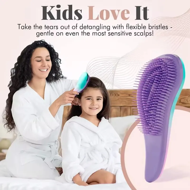 2025 Custom Comb for Natural Shampoo Scalp Massage Round Curly Detangling Hair Brush