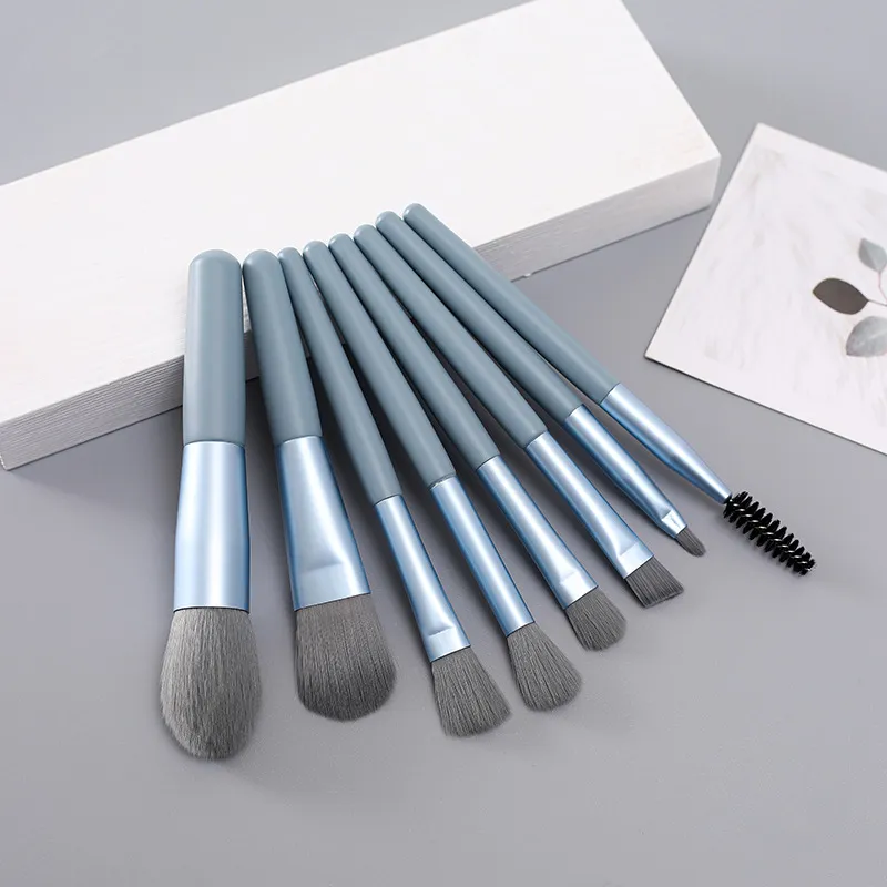 Mini Version 8PCS Makeup Brush Set Portable Travel Set Soft Hair Eyeshadow Brush Foundation Brush