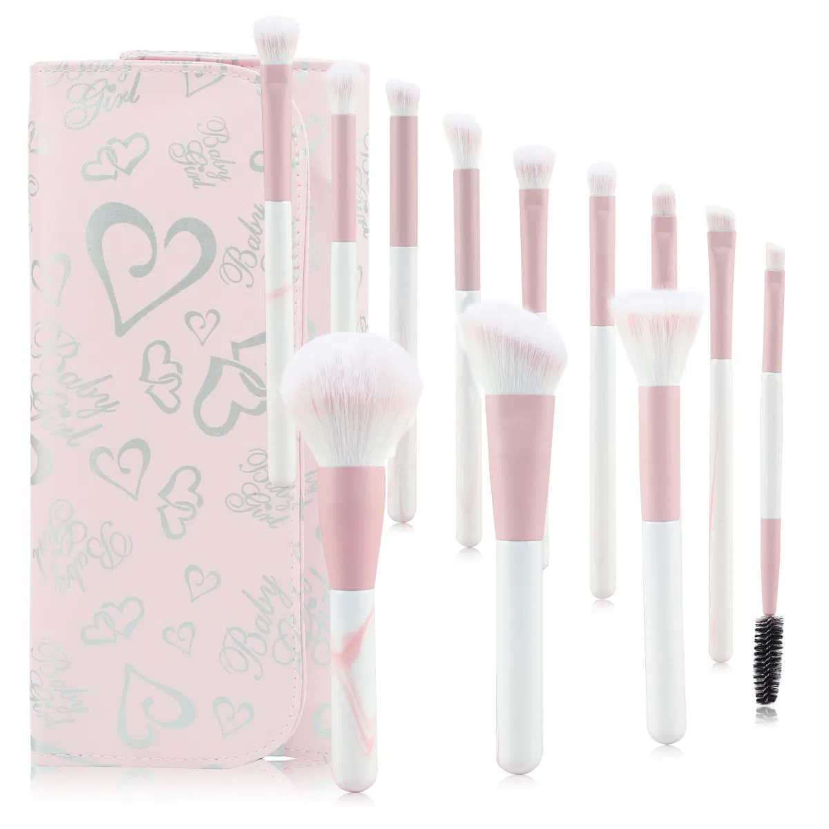 Beginner Friendly Pink Makeup Brush Set Eyebrow Comb Makeup Brush