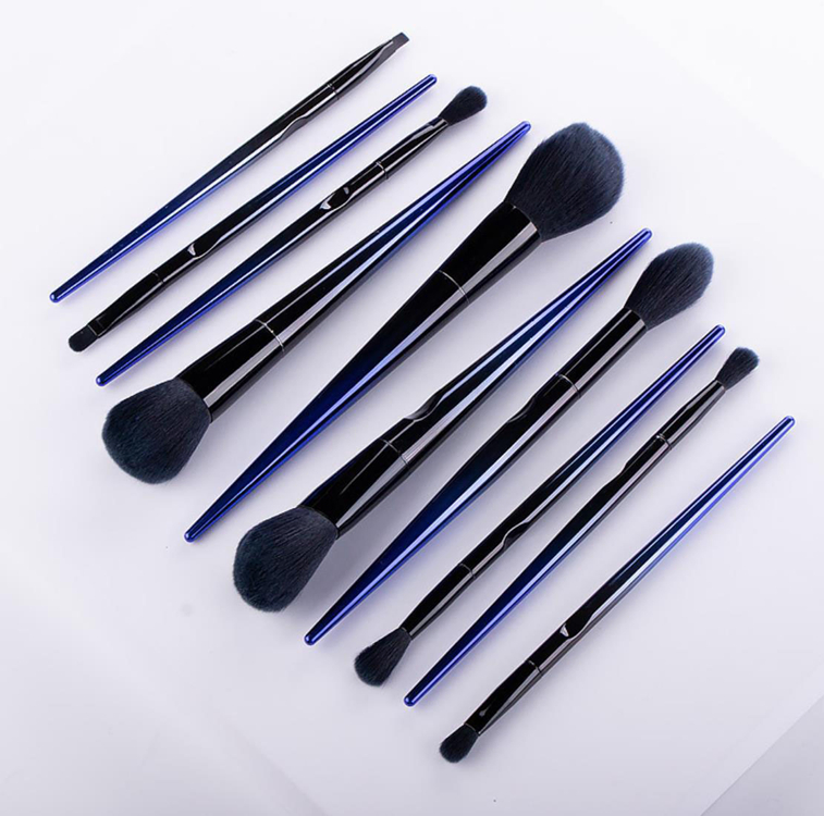 10PCS Blue Makeup Tools Fashion Vegan Synthetic Hairmakeup Brush Nylon Hair Cosmetic Brush Set